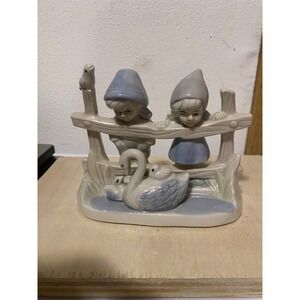 Ceramic Figurines Dutch Boy Girl Goose Country Collector Pieces Artmark